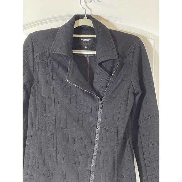 Liverpool Jacket XS Black Jacquard Moto Style Night Luxe Regency Biker Core - Picture 3 of 8